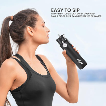 Milton Sip Star 750 Thermosteel Water Bottle 690 ml, 24 Hr Hot and Cold I Leak Proof Lid, ISI Certified I Vacuum Insulated I for Office, Gym, School