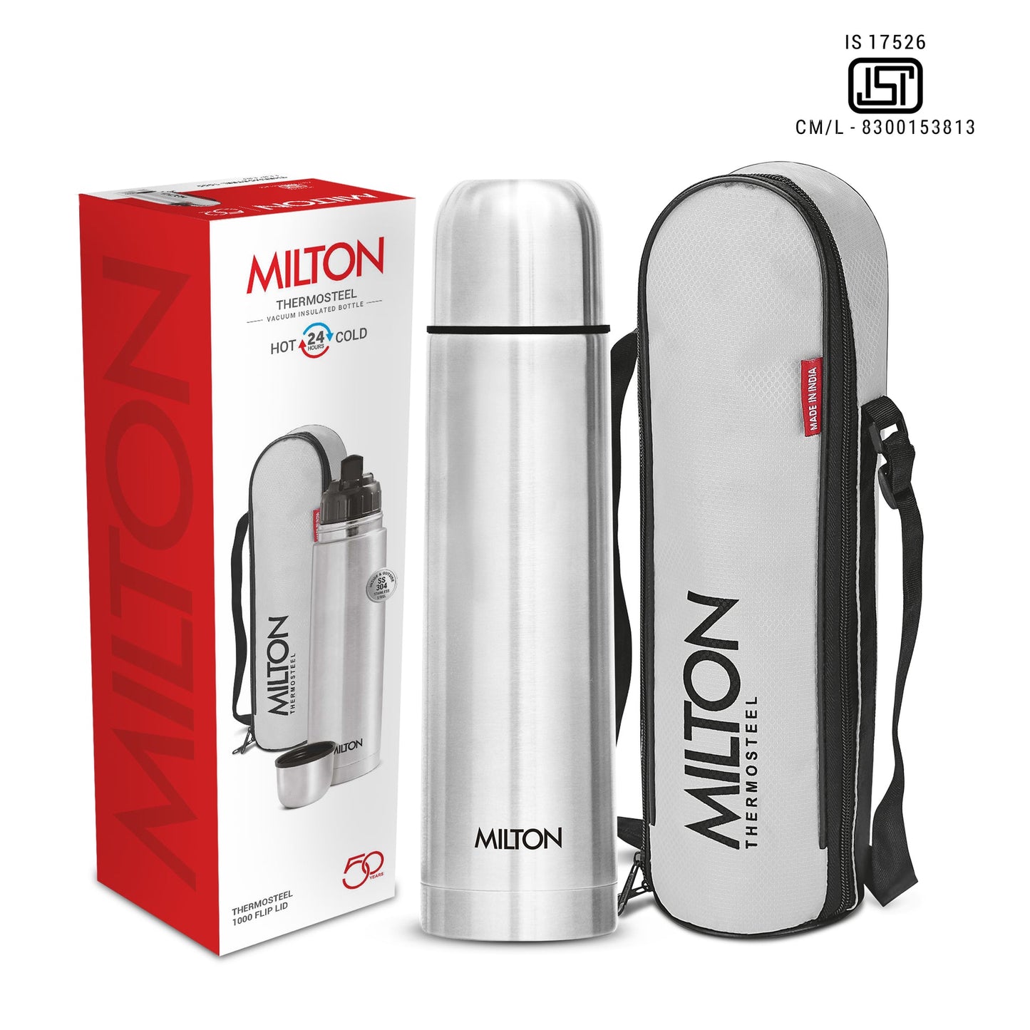 Milton Aura 1000 Thermosteel Water Bottle Double walled & vacuum insulated technology(1000ml)