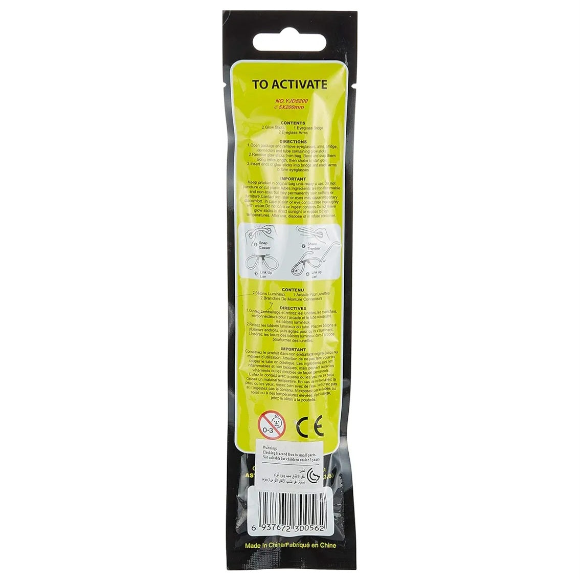 Glow Eye Glasses easy to active for fun&safety glows for hours