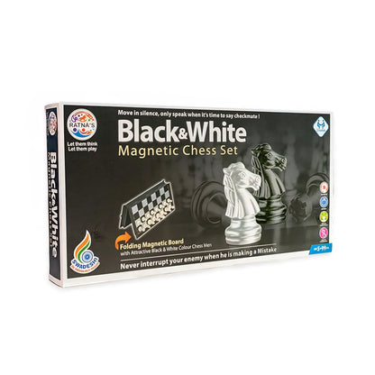 RATNA'S Black & White Magnetic Chess Set for All Ages
