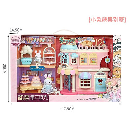 Bay Dreamy Mini Tavşan Pastane Oyun Set. Cady Rabbit interesting series. A two-story building designed as a pastry shop.