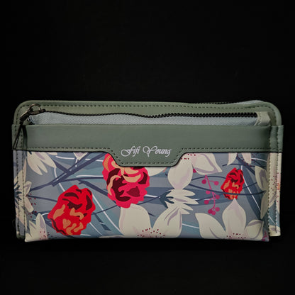 Leather Thin Slim Wallets for Women Wallet for Women with Double Zipper