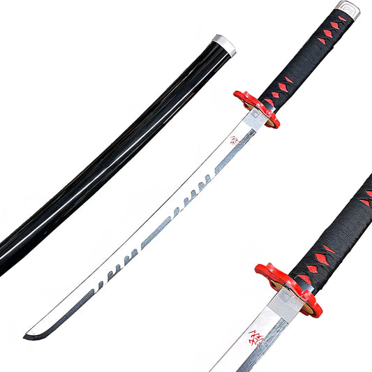 Fantasy Anime Replica Demon Hunting Black Nichirin Samurai Sword Tanjiro Final Battle Edition for Costume Cosplay Halloween Practice