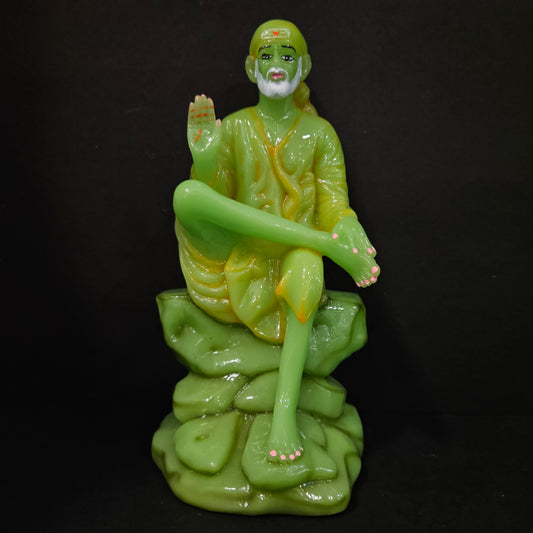 Radium Marble Sai Baba Statue Decorative Showpiece for home decor