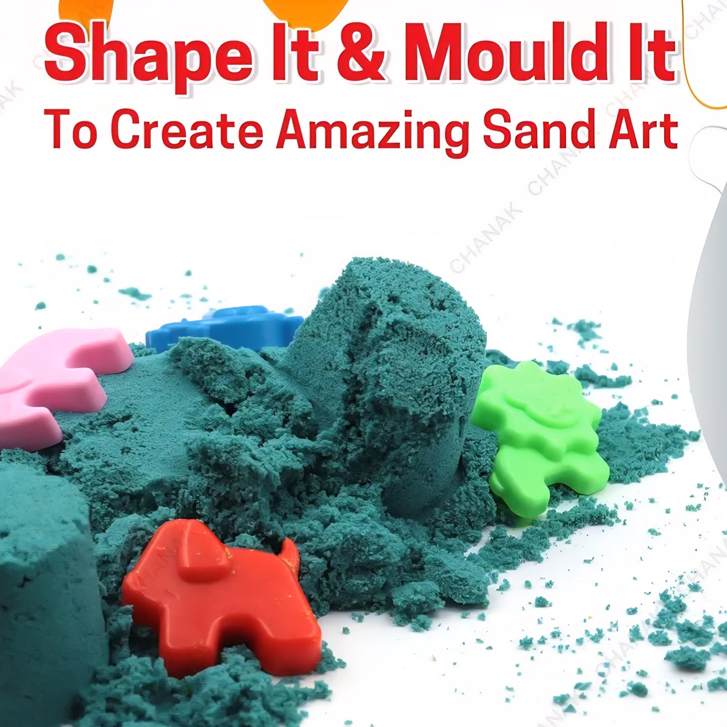 Creative Sand Box for Kids, Sand Kit with 5 Large Moulds & 8 Small Moulds, Non-Toxic and Stain Free, Indoor and Outdoor Kid Activity, Suitable for Kids Above 3 Years