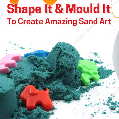 Creative Sand Box for Kids, Sand Kit with 5 Large Moulds & 8 Small Moulds, Non-Toxic and Stain Free, Indoor and Outdoor Kid Activity, Suitable for Kids Above 3 Years