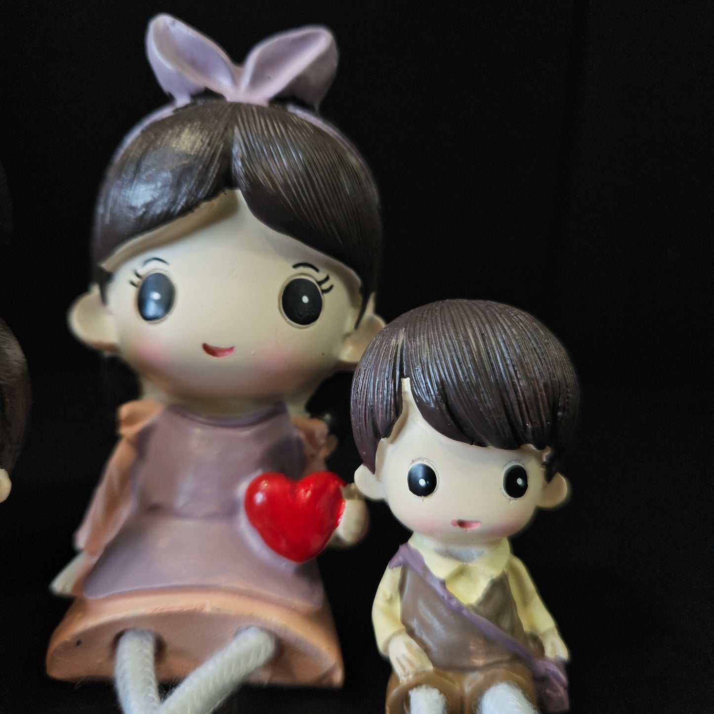 Cartoon Resin Outseam 4pieces set family Hanging Feet Doll Home Wall Decoration