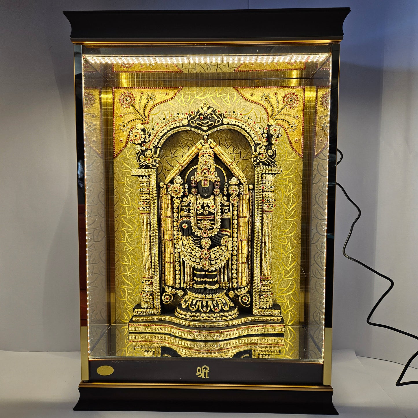 Lord Venkateshwara Balaji 24carats Gold Plated Cabin Idol for Home Decor & Lord Showpiece