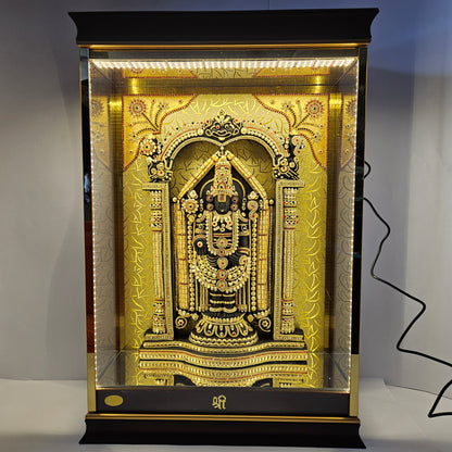 Lord Venkateshwara Balaji 24carats Gold Plated Cabin Idol for Home Decor & Lord Showpiece