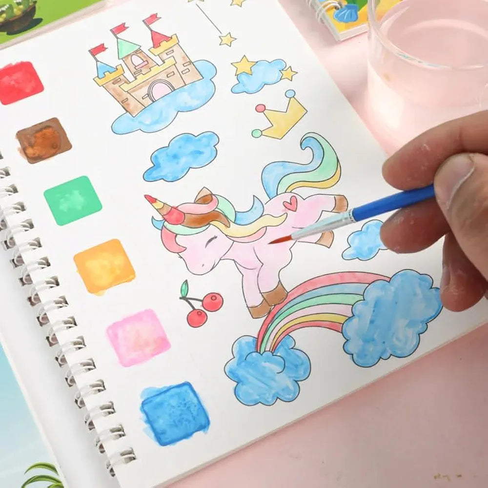 Water colour Painting 10pgs Unicorn themed Colouring kit
