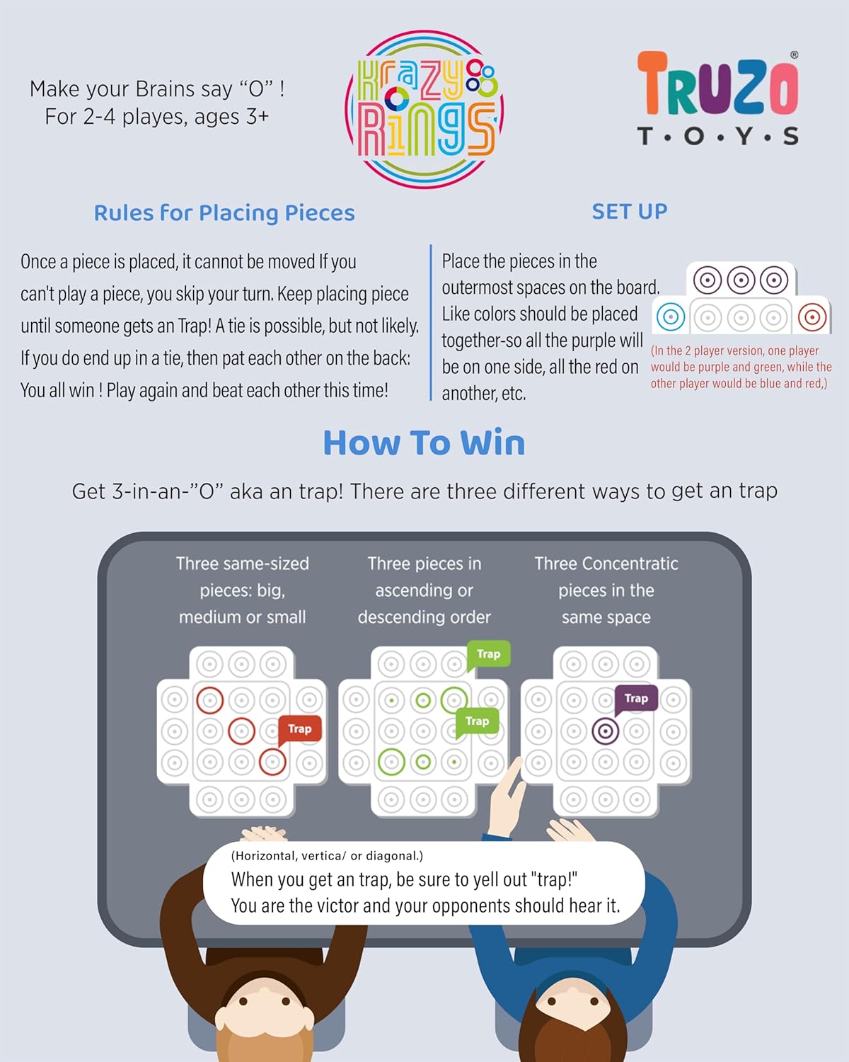 Krazy Rings Board Game with free Travel Pouch Inside