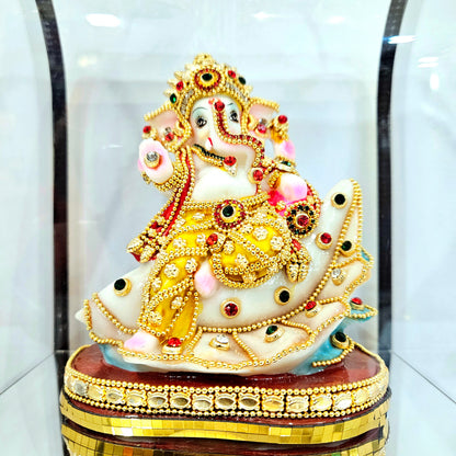 Lord Ganesha 24carats Gold Plated Cabin Idol for Home Decor & Lord Ganpati Bappa Showpiece