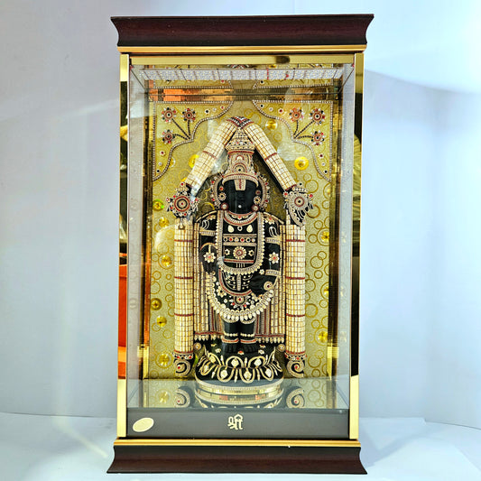 Lord Venkateshwara Balaji 24carats Gold Plated Cabin Idol for Home Decor & Lord Showpiece