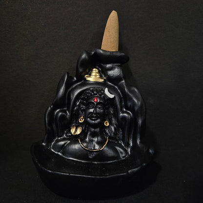 Lord Adiyogi Shiva Statue with Incense Folder, Mahadev Murti for Mandir, Home/Office Decor