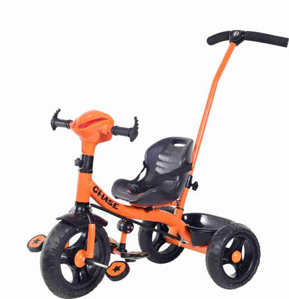 Dash star chase star baby tricycle with parental control handle for movement,cushion seat for comfortable experience