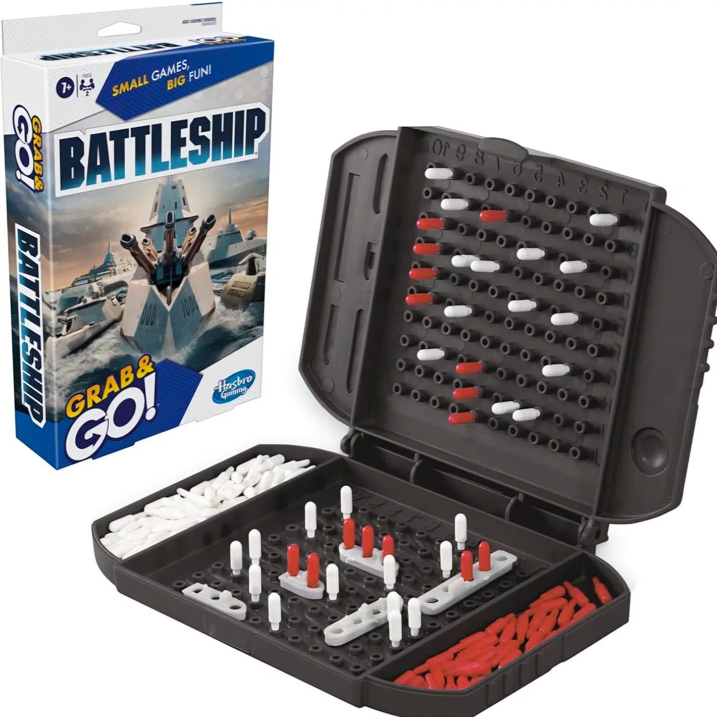 Gaming Battleship Grab and Go Game for Ages 7 and Up, Portable for 2 Players, Travel Play for Kids, Birthday Gift for Kids