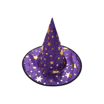 Hooded Cloak Pointed Hat Set Anime Cosplay Party Star Pattern Girls Boys Magic Outfit Cape
