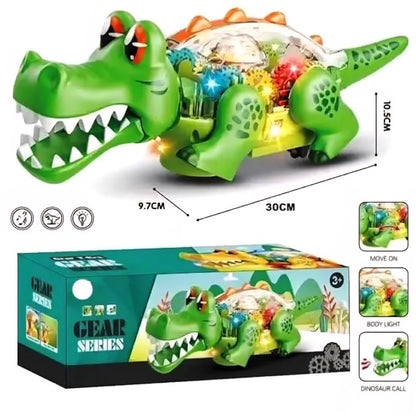 Gear Transparent lighting crocodile dino park battery Operated toy