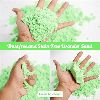 RATNA'S Wonder Sand 500g Smooth Sand for Kids with One Big Mould (Without Tray) Non-Sticky, Easy-to-Shape Sand for Creative Play