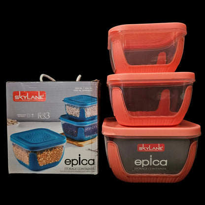SkyLane KitchenWare Epica Storage Container 3pcs set perfect for Return gifting