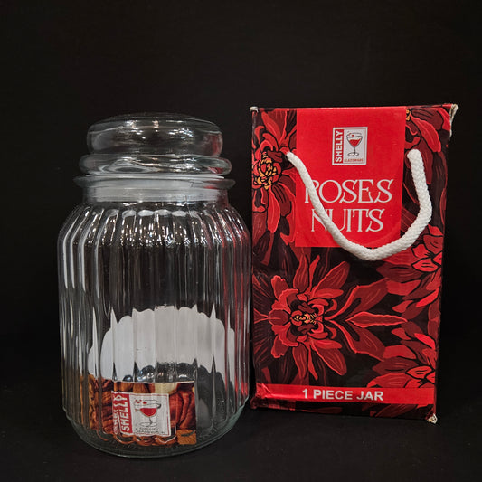 Shelly Glassware Roses Nuits glass storage 2pieces Jar set perfect for Return gifting purpose