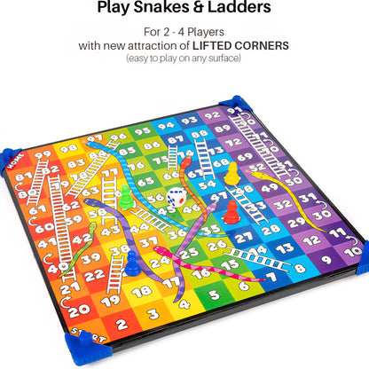 Wooden Excellent 2 in 1 Snakes & Ladders with Ludo Party & Fun Board Game