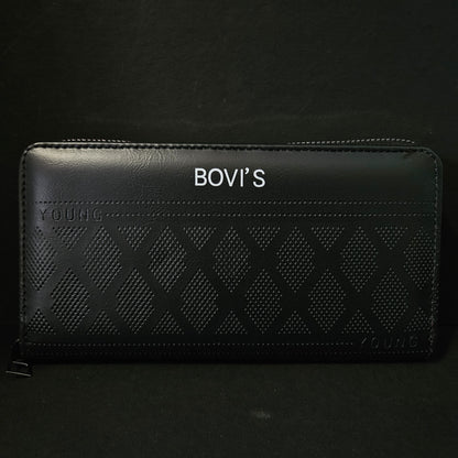Bovis Leather Thin Slim Wallets for Women with Zipper