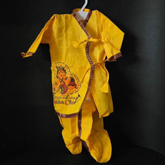 Lord Krishna makhan chor little Krishna printed fancy dress to kids for Janmashtami Rajahmundry