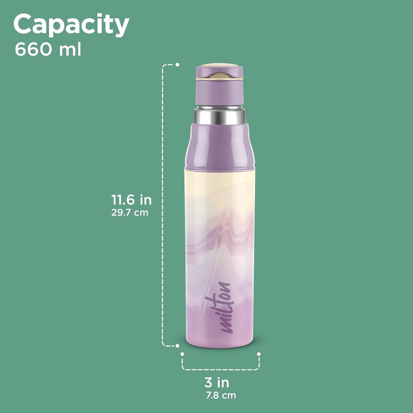 Milton Steel SubLime 900 Steel Thermoware Insulated Water Bottle(660ml)