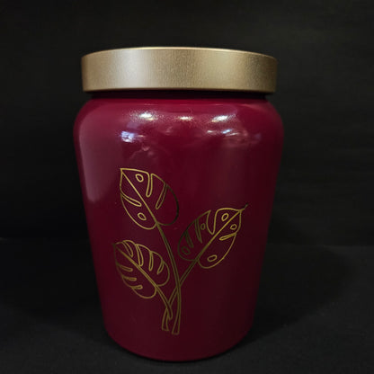 Rain drop Artislic jar with floweral design glass storage jar for multi purpose usage