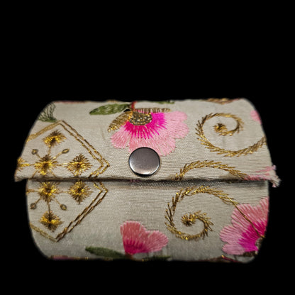 Designer Flower Embroidered Bangle Organizer box for Women's