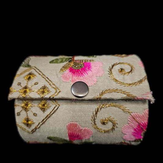 Designer Flower Embroidered Bangle Organizer box for Women's