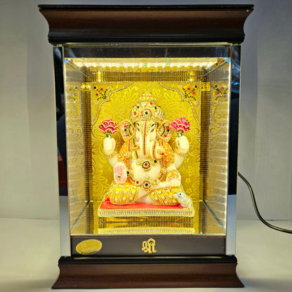 Lord Ganesha 24carats gold Plated Cabin Idol for Home Decor & Lord Ganpati Bappa Showpiece