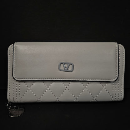 Leather Thin Slim Wallets for Women with magnetic clip & Zipper