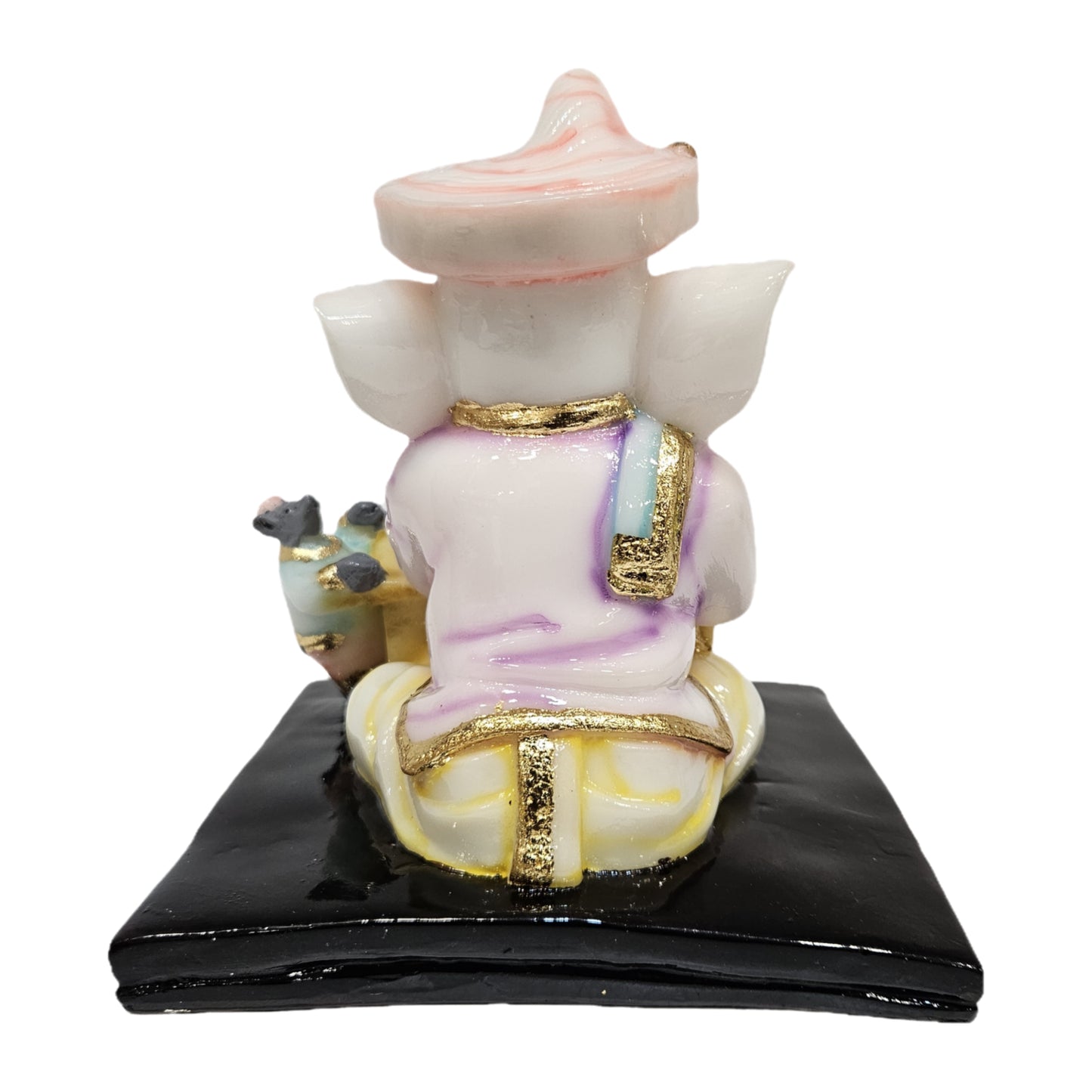 Munshi Ganesh Idol, Multicolor, Premium Resin, Hand-Painted Glossy Finish, for Office Desk and Study Table