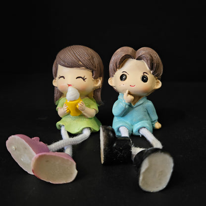 Cartoon Resin Outseam pieces set Dolls Hanging Feet Doll Home Wall Decoration