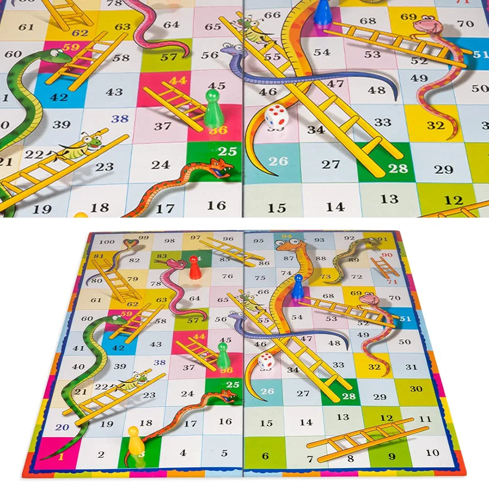 Ludo and Snakes & Ladders Jumbo Classic Board Game to Play with Kids and Adults