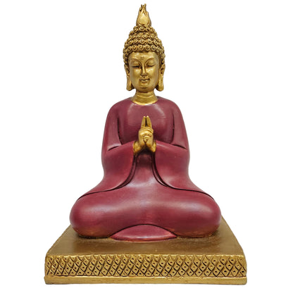 Pink Antique Finish Polyresin Buddha Statue Showpiece Figurine