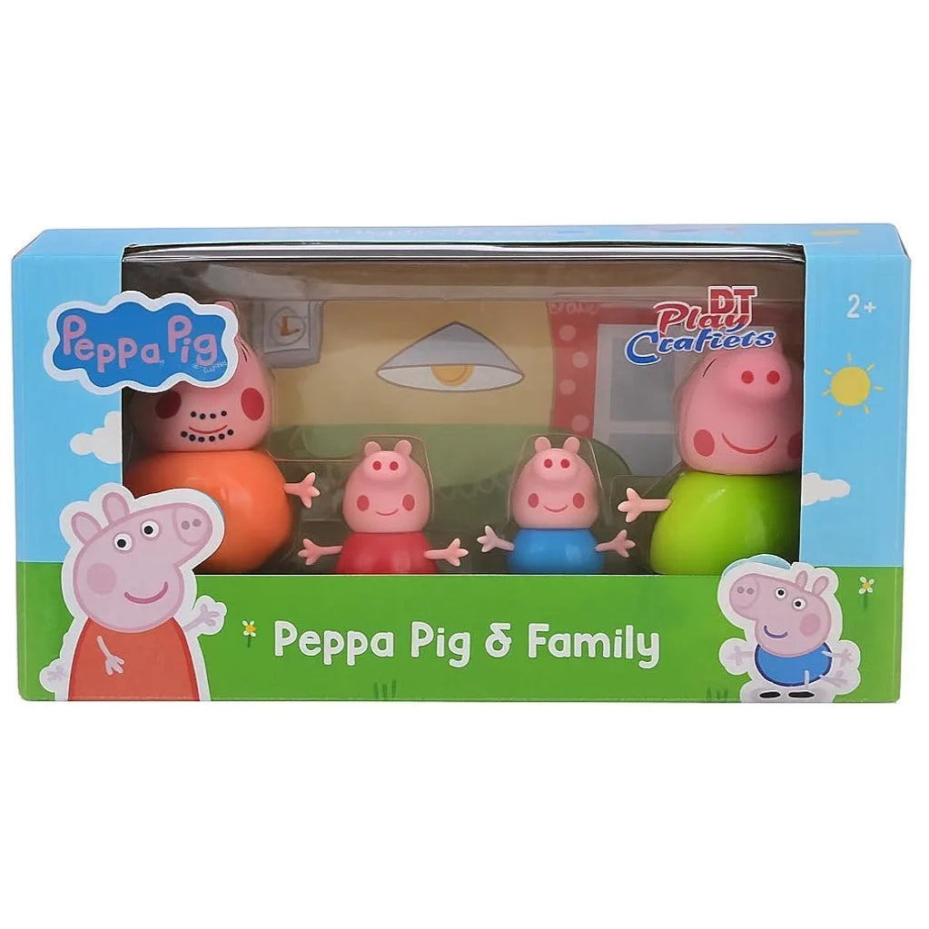 Peppa Pig Family Figurine Set – 4-Piece Playset with Peppa, George, Mummy & Daddy Pig | Ideal Pretend Play Toy for Kids Ages 3+ | Perfect Birthday & Party Gift