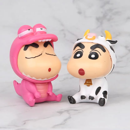 Shinchan Miniature Action Figure 6 Pcs Costume Design Toy Figure for Home, Table & Desk Decor, Car Deskboard Gift for Shinchan Kids, Family & Friends, Fans Pats Costume Figure