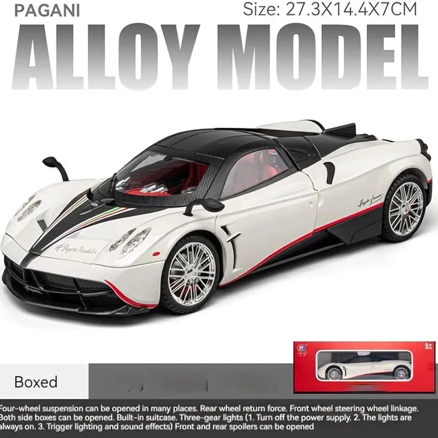 Pagani Huayra Super Alloy Model Diecast With Sound and Light - Car Lovers Collection, Kids Birthday Gift, Metal Boys Toys