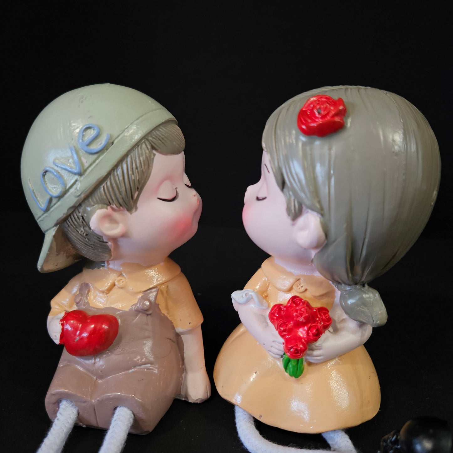 Cartoon Resin Outseam 4pieces set Dolls Hanging Feet Doll Home Wall Decoration