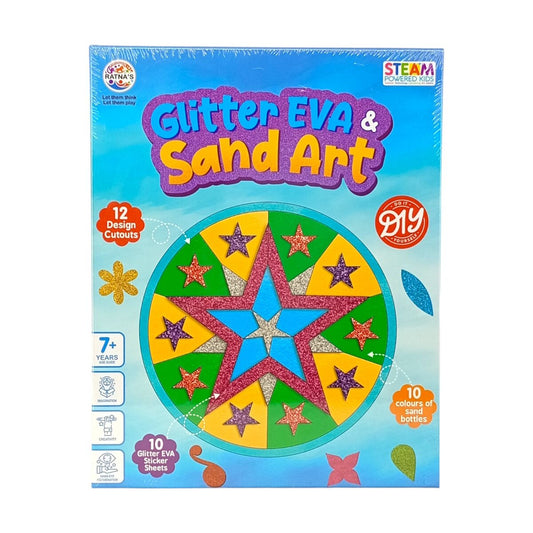 Ratna’s Glitter EVA and Sand Art Kit | Creative DIY Craft Set | Fun Art Activity for Kids | 7+ Years