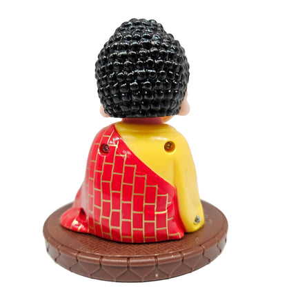 Solar Little meditating Monk, Outstanding Gift Nod and Swing Monk Display Excellent Workmanship Cute Decoration with Solar Light Receiving Panel for Car Dashboard
