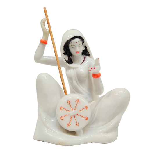 Meerabai White Color  Decorative Statue for Home Décor Meerabai Showpiece for Home Entrance Meerabai Marble dust Statue