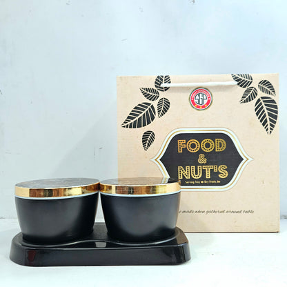 Food & Nuts serving tray & Dry Fruits jars set for multi purpose usage