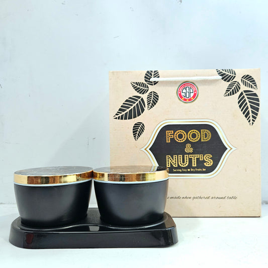 Food & Nuts serving tray & Dry Fruits jars set for multi purpose usage