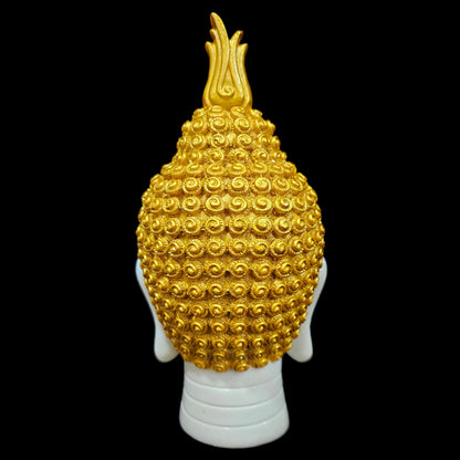 Buddha Head Yellow Golden Statue for Home & Garden Dcor | Healing Spirit Figurine for Living Room, Bedroom | Invoke Peace, Health, and Happiness