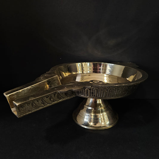 Brass Abhishekam Stand Patra Plate Big Size for God Idols/Abhishek Patra