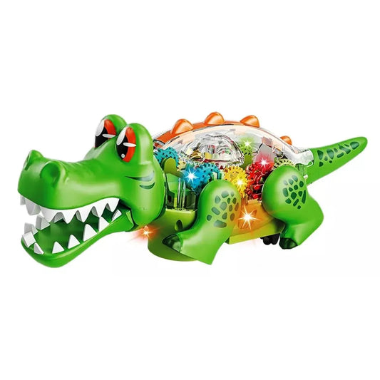 Gear Transparent lighting crocodile dino park battery Operated toy